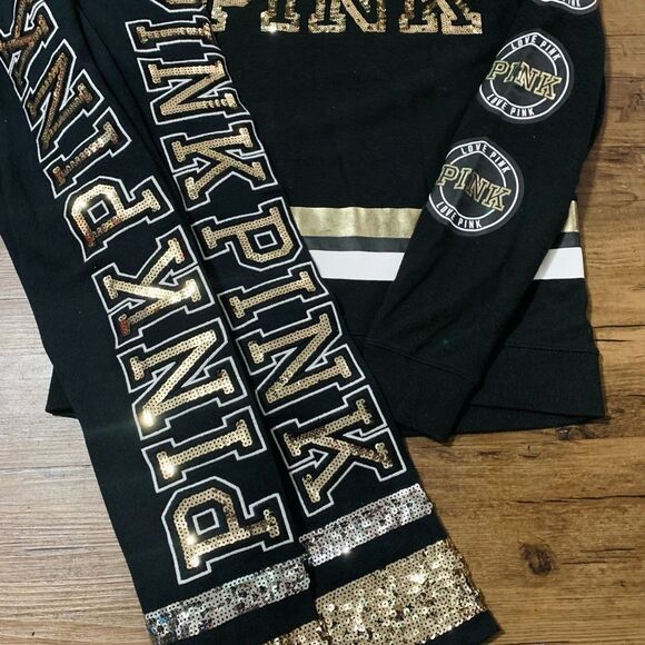 VS PINK BLING PULLOVER / MEGA BLING SWEATPANTS OUTFIT S - Picture 6 of 13